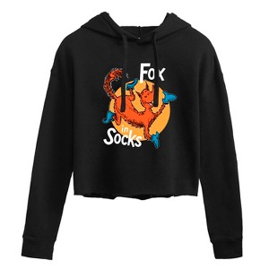 Women's - Dr. Seuss - Fox In Socks Jumping Cropped Graphic Hoodie - 1 of 4