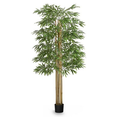 Maia Shop Artificial Bamboo Tree Faux Silk Tropical Home Decoration with Realistic Leaves and Trunks Ideal for Home and Office