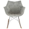 LeisureMod Willow Nursery Rocking Chair in Velvet Upholstery - Eiffel Ash Wood Base, Plus Comfort, Perfect for Nurseries - 2 of 4