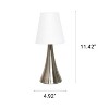 Creekwood Home 11.42" Chic and Contemporary Mini Touch Lamp Brushed Nickel with Shade - 3 of 4