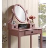 Makeup Vanity Table and Stool Set, Rose Gold - 2 of 4