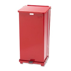 Rubbermaid Commercial Defenders Heavy-Duty Steel Step Can, 13 gal, Steel, Red - 1 of 1
