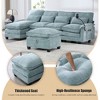 MOONMISS 106" U Shape 4 Seat Chenille U-Shaped Sleeper Sofa with Chaise Lounge, Ottoman & Pillows for Living Room - 3 of 4