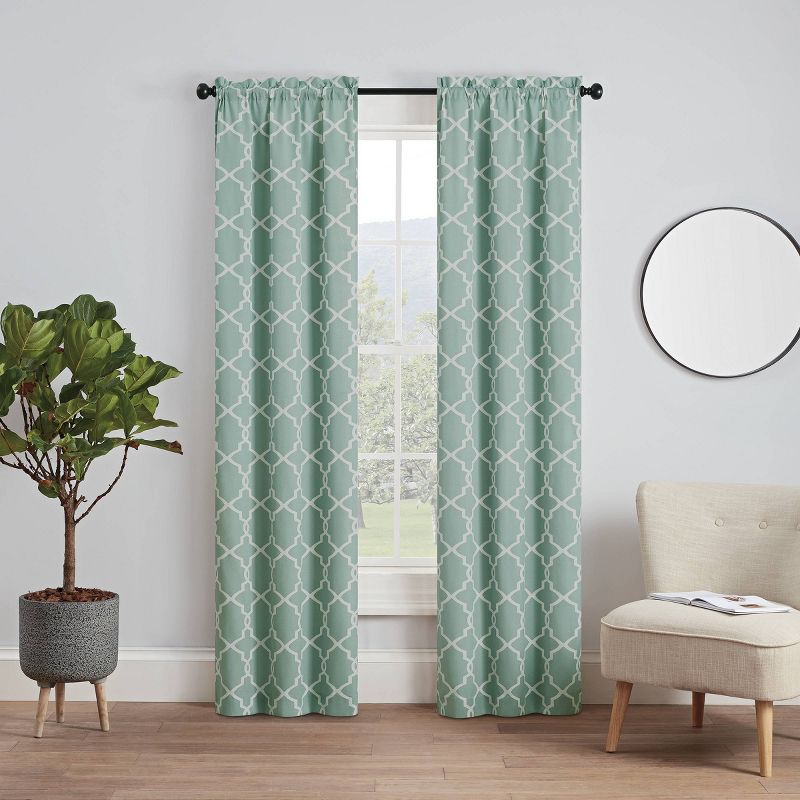 Set of 2 (63&#34;x28&#34;) Vickery Light Filtering Curtain Panels Blue - Pairs To Go, 1 of 11