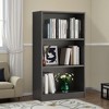 MAYEERTY 3-Shelf Adjustable Freestanding Wood Bookshelf - For Home Office (Gray) - 3 of 4