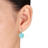 EVERLY JEWELRY | Sterling Silver 1/6 CT TGW White Topaz Hoop Earrings Light Blue Enamel Plated - 3 of 4