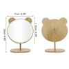 Unique Bargains Large Panda Ears Desktop Cosmetic Mirror Wood Color 1 Pc - 2 of 3