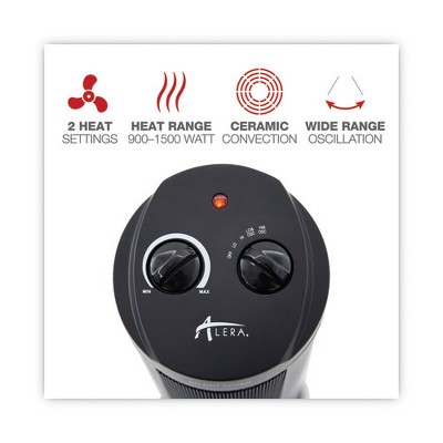 Black Ceramic Electric Mini Tower Heater with Thermostat