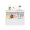 GlasFlength Decorative Storage Cabinets Farmhouse Modern Style，Ample Storage, Sturdy Build，Natural with Spaious Compartment，White, 31.5"*11.8"*24.2" - 3 of 4