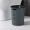 LunaLulinlk Gray kitchen trash can extra large trash can plastic round trash can - 3 of 4