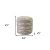 20" Brown Polyester Round Striped Indoor Outdoor Pouf Ottoman - 3 of 4