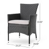 Modern Patio PE Wicker Rattan Woven Dining Chair Set of 2,Porch Balcony Outdoor Cushion Dining Arm Chair,2 Pieces Garden Lounge Chair-Coolbibila - 4 of 4