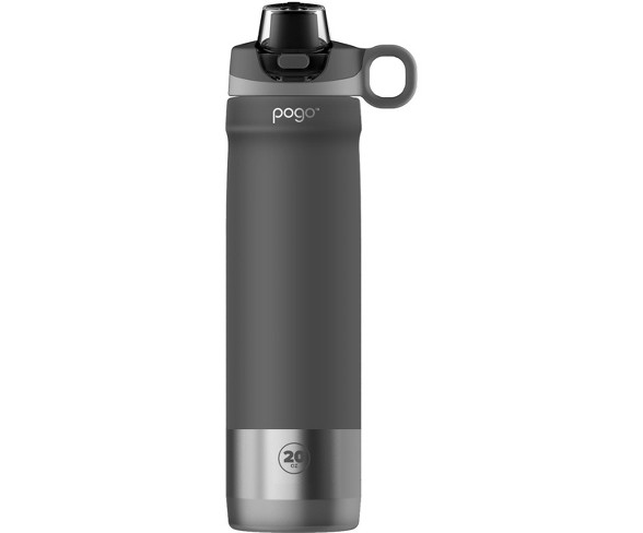 Pogo 20oz Vacuum Stainless Steel Water Bottle - Gray