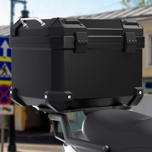Motorcycle Top Case, 45L Aluminium Alloy Motorcycle Top Box, Waterproof Dustproof Anti-Theft Scooter Luggage Storage Tour Tail Box - 1 of 4