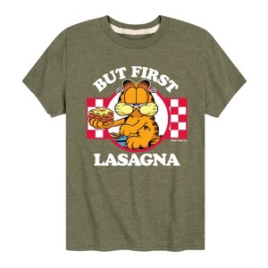 Boys' - Garfield - But First, Lasagna Short Sleeve Graphic T-Shirt - 1 of 4