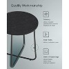 Simple Trending Small Bedside Table with Fabric Basket Ebony Black + Turquoise Blue - 3 of 4