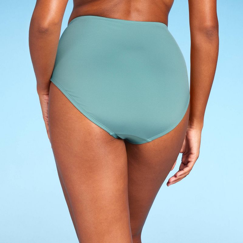 Women's Shirred High Waist Brief Full Coverage Bikini Bottom - Shade & Shore™, 6 of 7