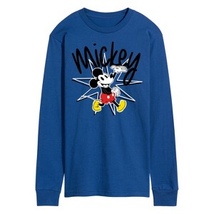 Men's - Disney - Mickey Star Burst Long Sleeve Graphic T-Shirt - 1 of 4