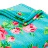 50"x70" Oversized Bouquet Day Throw Blanket Turquoise Blue - Betseyville: Fleece, Machine Washable - 2 of 4