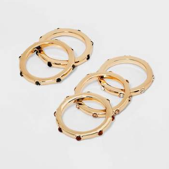 Stacking Stones Ring Set 5pc - A New Day™ Gold