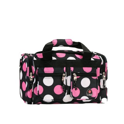 Black and Pink Argyle Pattern Gym Bag 