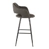 LumiSource Set of 2 Margarite Barstools Black Metal/Gray Faux Leather - 3 of 4
