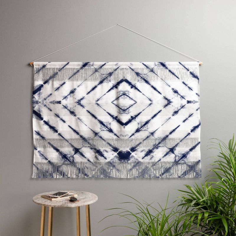 47"x32" Little Arrow Design Co Shibori Wall Hanging Landscape Tapestries Blue - Deny Designs, 3 of 7