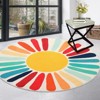 Boho Rugs Washable Kids Rug Non Slip Nursery Rug Low Pile Floor Mat Soft & Non-Shedding Sunshine Carpet Colorful Rainbow Printed Indoor Rugs - 2 of 4