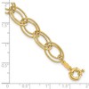 Black Bow Jewelry 10mm 14K Yellow Gold Hollow Fancy Double Oval Chain Bracelet, 7.5 Inch - 3 of 4