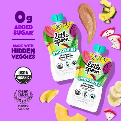 Little Spoon Pineapple Guava Punch Organic Kids' Smoothie - 4oz Refrigerated Pouch