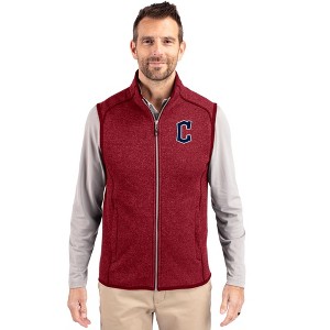 Cleveland Guardians1 Cutter & Buck Mainsail Sweater-Knit Mens Full Zip Vest - 1 of 1