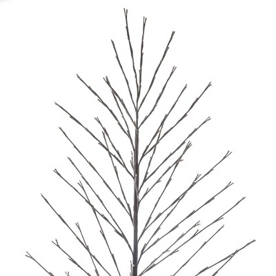 70.87" White LED Lighted Brown Birch Artificial Christmas Tree
