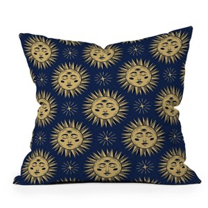 18"x18" Deny Designs Avenie Vintage Sun Outdoor Throw Pillow Navy: UV Protected, Mildew Resistant, Abstract Design - 1 of 4