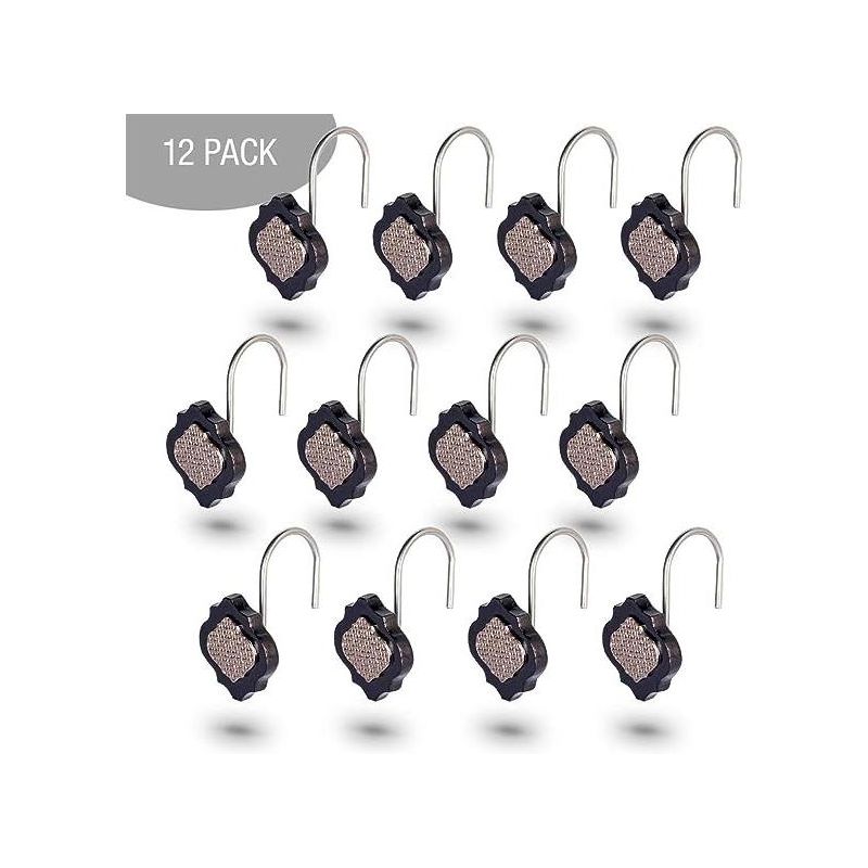 Creative Scents Brown Shower Curtain Hooks Dahlia Set of 12, 4 of 7