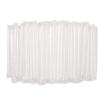 Stockroom Plus Plastic Flexible Drinking Straws, Disposable Individually Wrapped (White, 7.75 in, 500 Pieces)