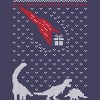 Women's Design By Humans Dinosaur Comet Christmas Sweater By shirtpublic Racerback Tank Top - 2 of 3