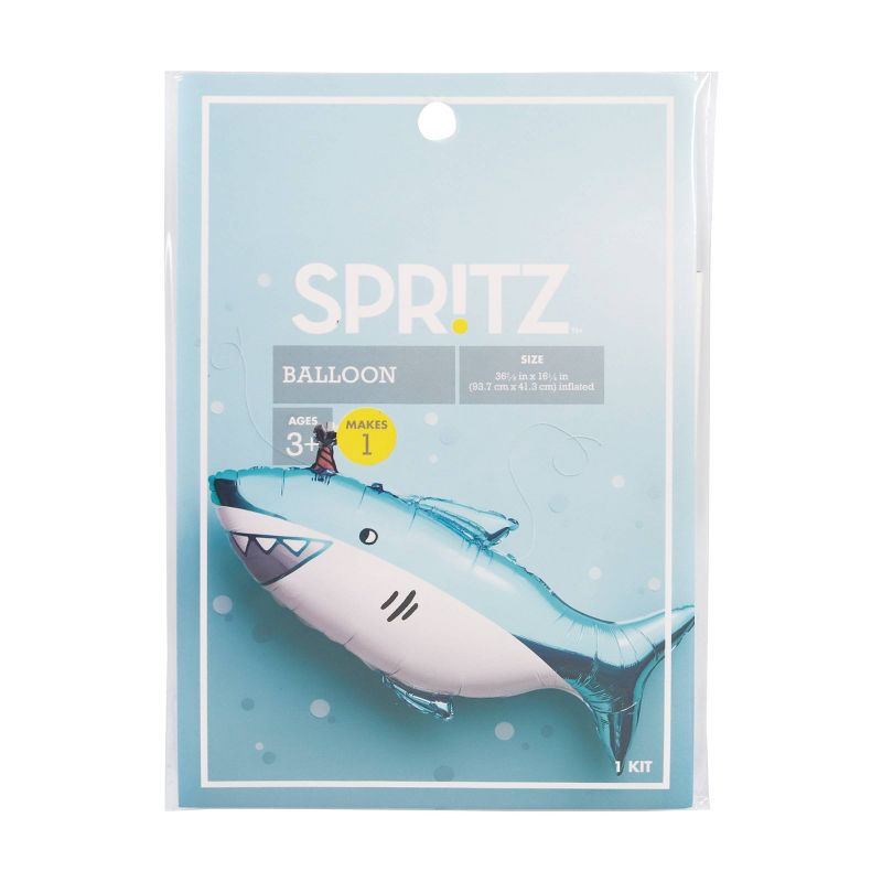 Shark Print Foil Balloon Teal - Spritz&#8482;, 2 of 9