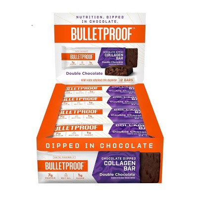 Bulletproof Chocolate Dipped Collagen Bar - Double Chocolate - 12pk
