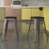 Ameriwood Home Fusion 24" Stackable Metal and Wood Counter Height Bar Stools - 2 of 4