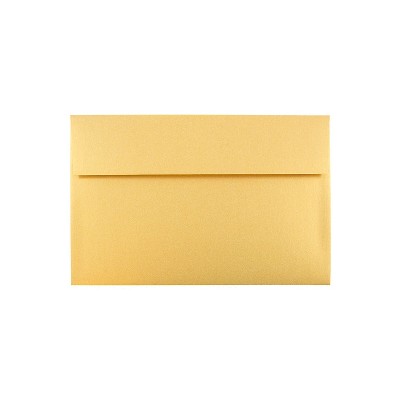 JAM Paper A10 Metallic Invitation Envelopes 6 x 9.5 Stardream Gold V018299