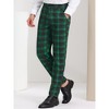 Lars Amadeus Men's Plaid Flat Front Business Dress Suit Pants - 2 of 4