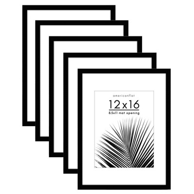 Americanflat 5 Pack of Picture Frames with Mat - Plexiglass Cover