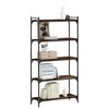 vidaXL 5-Tier Bookcase Engineered Wood, Smoked Oak - Freestanding Bookshelf with 4 Adjustable Feet - 3 of 4