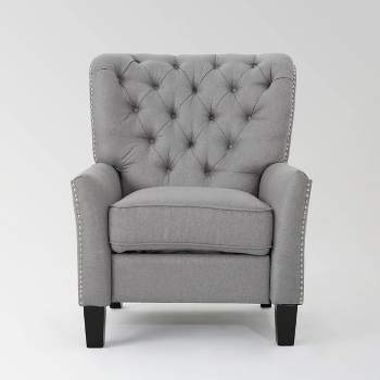 Cerelia Tufted Recliner Light Gray - Christopher Knight Home