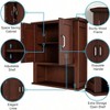Wood Wall Cabinet with Doors, Adjustable Shelves Over Toilet, Rustic Dark Cherry Bathroom Cabinet for Kitchen Living Room - 4 of 4