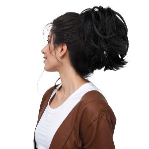 Alilang Short Tousled Layered Ponytail Hairpiece with Claw Clip Heat Resistant Synthetic Hair Natural Texture - 1 of 4