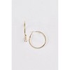 Slickblue Women's Fashion Earrings, Yellow Gold Plain Round Hoop Style, Minimalist Look, 1.5", Alloy - 2 of 2