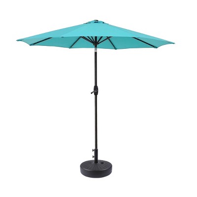 WestinTrends 9 Ft Outdoor Patio Market Umbrella with Black Round Base