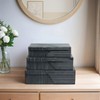 Decorative Striped Boxes with Lid for Home Decor - Stylish Decor Box for Console Table, Jewelry Storage, or Bedroom Decor - Set of 3, 4", 3", 3", Blue - 4 of 4