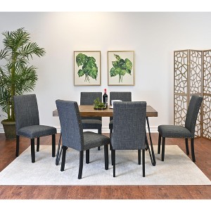 NicBex Dining Room Table Set for 6 Morden Dining Table Set with Wooden Tabletop, Metal Legs and 6 Upholstered Chairs for Dining Room - 1 of 4